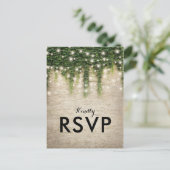 Rustieke Chateau Stenen Kerk Lichten Bruiloft RSVP Uitnodiging Briefkaart (Staand voorkant)