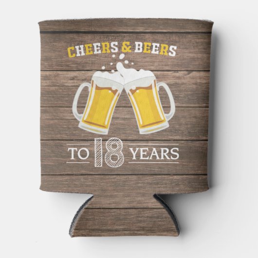 Rustieke Cheers en bieren tot 18 jaar Koelbox Blikjeskoeler (Voorkant)