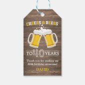 Rustieke Cheers en bieren tot 40 jaar Cadeau Label Cadeaulabel (Voorkant)