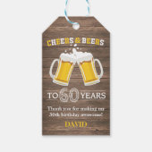 Rustieke Cheers en bieren tot 60 jaar Cadeau Label Cadeaulabel (Voorkant)