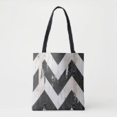 Rustieke Chevron Canvas tas – Zwart & Wit Verontwa (Voorkant)