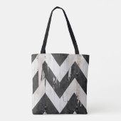 Rustieke Chevron Canvas tas – Zwart & Wit Verontwa (Achterkant)