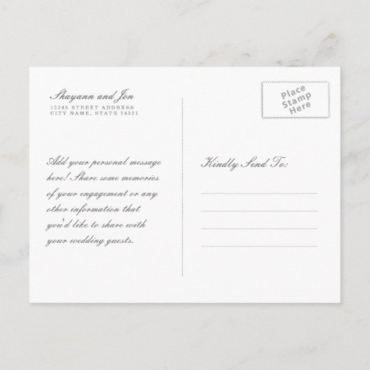 Rustieke Chevron en Kraft papier Bewaar de datum Aankondigingskaart (Achterkant)