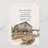 Rustieke Chic Barn Wedding Save the Dates Kaart (Voorkant / Achterkant)