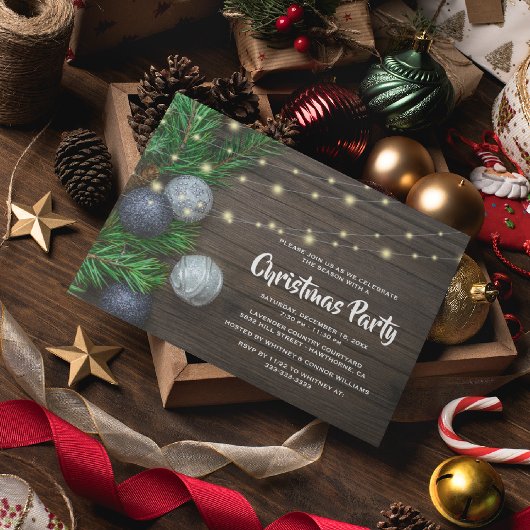 Rustieke Chic Bedrijfs Kerstfeest Kaart