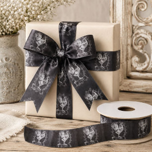 rustieke chic blackboard Franse landelijke haan Satijnen Lint