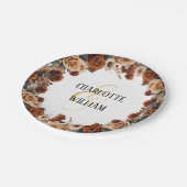 Rustieke Chic Bloemen Huwelijk Papieren Bordje (Gekanteld)