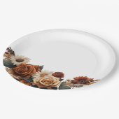 Rustieke Chic Bloemen Huwelijk Papieren Bordje (Gekanteld)