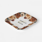 Rustieke Chic Bloemen Huwelijk Papieren Bordje (Gebogen)