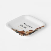 Rustieke Chic Bloemen Huwelijk Papieren Bordje (Gebogen)