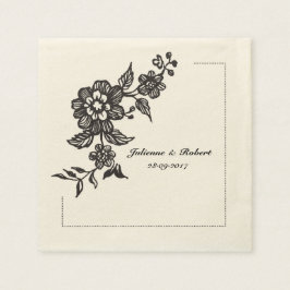Rustieke Chic Bloemen Trouwcocktail servetten