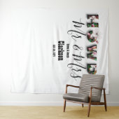 Rustieke Chic Bloemrijke Howdy Mr en Mrs Foto Acht Wandkleed (In Situ (horizontaal))