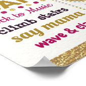 Rustieke Chic Blush Bloem Meisje Verjaardag Mijlpa Poster (Hoek)