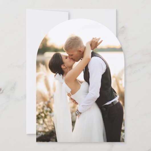 Rustieke Chic Boho Wildflowers en foto bruiloft Kaart (Achterkant)