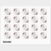 Rustieke chic bordeaux bloem bruiloft save the dat vierkante sticker (Vel)