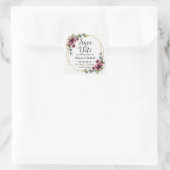 Rustieke chic bordeaux bloem bruiloft save the dat vierkante sticker (Tas)