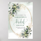 Rustieke Chic Botanische Bruidsontvangstbord Poster (Voorkant)