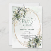 Rustieke Chic Botanische Gouden Bruiloftsuitnodigi Kaart (Voorkant)