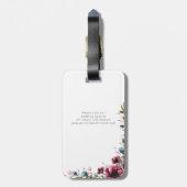 Rustieke Chic Bourgogne Floral Save the Date Bagagelabel (Achterkant verticaal)