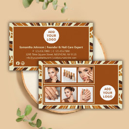 Rustieke Chic Business Logo Nail Salon Fotocollage Visitekaartje