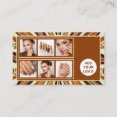 Rustieke Chic Business Logo Nail Salon Fotocollage Visitekaartje (Voorkant)