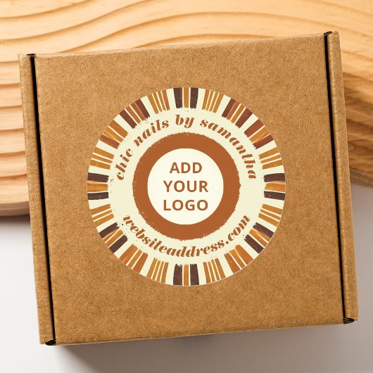 Rustieke Chic Business Logo Nail Salon Ronde Sticker