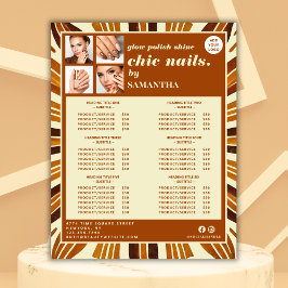 Rustieke Chic Business Logo Nail Salon Service Lis Reclamebord Met Voetstuk