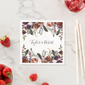 Rustieke Chic Butterum & Plum Bloemen Huwelijk Servet (Insitu)