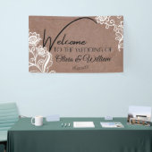 Rustieke Chic Calligrafie Trouw Welkom Spandoek (Beurs)