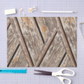 Rustieke Chic Chevron Geometrische Hout Textuur Tissuepapier (Craft)