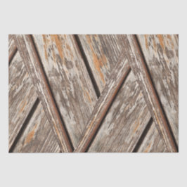 Rustieke Chic Chevron geometrische houten textuur Tissuepapier