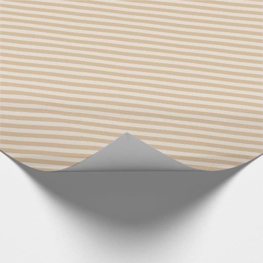 Rustieke Chic Cream & Tan Stripes Cadeaupapier (Hoek)