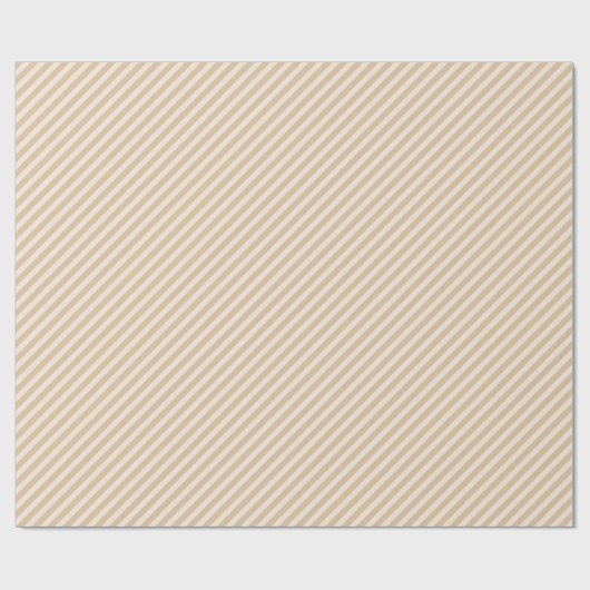 Rustieke Chic Cream & Tan Stripes Cadeaupapier (Vlak)