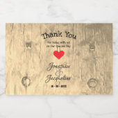 Rustieke Chic Dank u Bruiloft Mini Mousserende Wij Sparkling Wijnetiket (Enkel label)