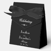 Rustieke Chic dank u zwart wit elegante bruiloft Bedankdoosjes (Voorkant)