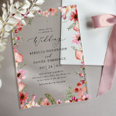 Rustieke Chic Dusty Floral Wedding Acryl Uitnodigingen