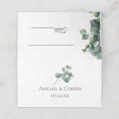 Rustieke Chic Eucalyptus Branches Huwelijksescorte Plaatskaartje (Buitenkant ongevouwen)