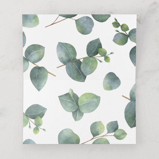 Rustieke Chic Eucalyptus Branches Huwelijksescorte Plaatskaartje (Binnenkant ongevouwen)