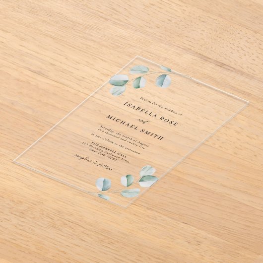 Rustieke Chic Eucalyptus bruiloft uitnodiging (Laagn)