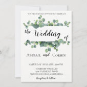 Rustieke Chic Eucalyptus bruiloft uitnodiging (Voorkant)