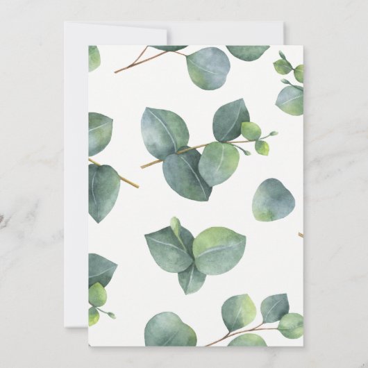 Rustieke Chic Eucalyptus bruiloft uitnodiging (Achterkant)