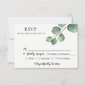 Rustieke Chic Eucalyptus Wedding RSVP (Voorkant)