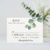 Rustieke Chic Eucalyptus Wedding RSVP Kaartje (Staand voorkant)