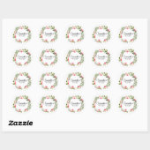 Rustieke Chic Floral Wreath Baby shower Ronde Sticker (Vel)