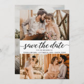 Rustieke Chic Fotogrid Wedding Kaart (Voorkant / Achterkant)