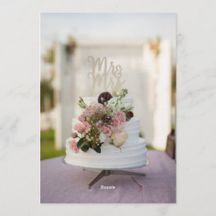 Rustieke Chic Gelaagde Taart Mr. & Mrs. Bruidspaar Kaart