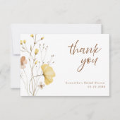 Rustieke Chic Gele Bloem Bruiloft Feest Bedankkaart (Voorkant)