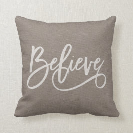 Rustieke Chic geloven typografie Script Linen Look Kussen