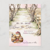 Rustieke Chic Grapevine-geïnspireerde wijnmakerij  Aankondigingskaart (Voorkant)