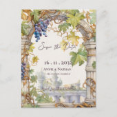 Rustieke Chic Grapevine-geïnspireerde wijnmakerij  Aankondigingskaart (Voorkant)